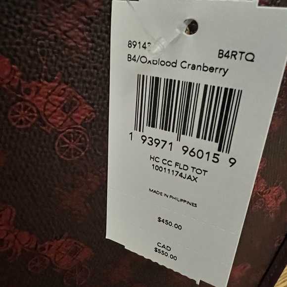 BNWT Coach field tote with horse and carriage - Picture 8 of 8